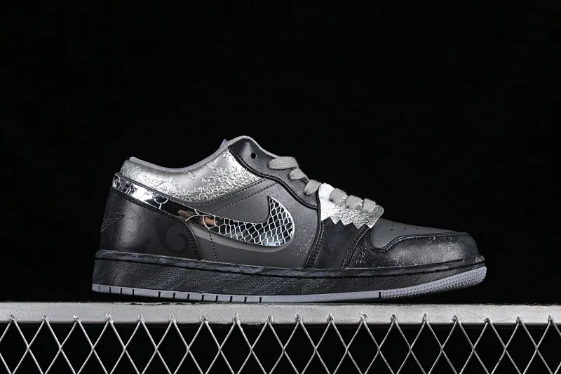 All categories Air Jordan Jordan series basketball shoes Air Jordan 1 Low Air Jordan 1 Low AJ1 Joe 1 Panda Prank Modern Wei Realm Gray Series Black and Silver Gray Low-top Cultural and Casual Shoes 553560-053